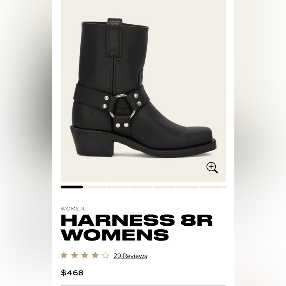 Frye 8r Black Harness Boots